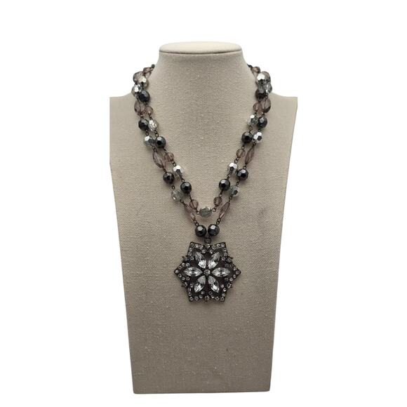 Art Deco Style Statement Necklace | Crystal Starburst Pendant - Picture 5 of 12